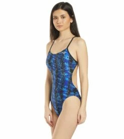 Women's Edge Swan Back One Piece Swimsuit -TYR Sales 5666074689704 blue 5a