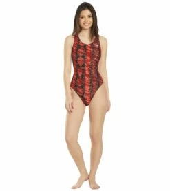 Women's Edge Wave Back One Piece Swimsuit 10 Women's Edge Wave Back One Piece Swimsuit -TYR Sales 5666078589096 red 4a