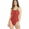 Women's Zircon Swan Back One Piece Swimsuit 2 Women's Zircon Swan Back One Piece Swimsuit -TYR Sales 5666087829672 red 1a