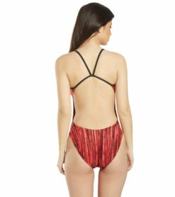 Women's Zircon Swan Back One Piece Swimsuit 9 Women's Zircon Swan Back One Piece Swimsuit -TYR Sales 5666087829672 red 3a