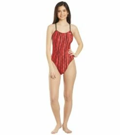 Women's Zircon Swan Back One Piece Swimsuit 10 Women's Zircon Swan Back One Piece Swimsuit -TYR Sales 5666087829672 red 4a