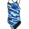 Cubism Thin Strap One Piece Swimsuit Youth (22-28) 2 Cubism Thin Strap One Piece Swimsuit Youth (22-28) -TYR Sales 5666274476200 bluemulti 1a