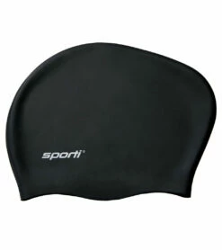 Solid Long Hair Bun Silicone Swim Cap