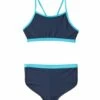 Little Girls' UPF 50+ Active Contrast Solid Two Piece Boyshort Bikini Set 2 Little Girls' UPF 50+ Active Contrast Solid Two Piece Boyshort Bikini Set -TYR Sales 5668292362408 aquabluenavy 1a