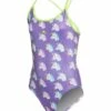 TURBO Girls' Unicorn One Piece Swimsuit -TYR Sales 5668892868776 purple 1a