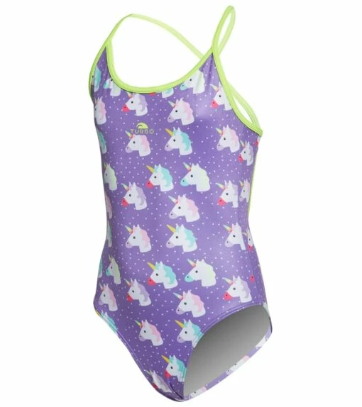 TURBO Girls' Unicorn One Piece Swimsuit 8 TURBO Girls' Unicorn One Piece Swimsuit -TYR Sales 5668892868776 purple 1a