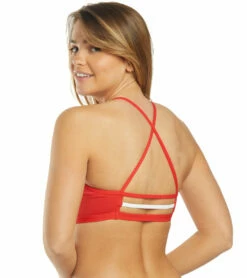 TYR Women's Solid Trinity Bikini Top -TYR Sales 5669092458664 red 3a
