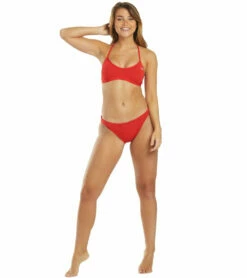 TYR Women's Solid Trinity Bikini Top -TYR Sales 5669092458664 red 4a