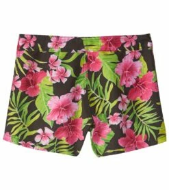 Girls' Hibiscus Boardshort (Toddler, Little Kid, Big Kid) 5 Girls' Hibiscus Boardshort (Toddler, Little Kid, Big Kid) -TYR Sales 5669338120360 black 2a