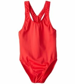 Girls' Solid Racer Back One Piece Swimsuit (Big Kid)