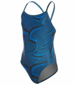 Swirl Thin Strap One Piece Swimsuit Youth (22-28)