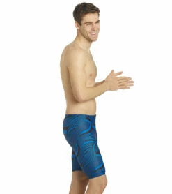 Swirl Jammer Swimsuit -TYR Sales 5669437997224 blue 3a