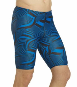 Swirl Jammer Swimsuit -TYR Sales 5669437997224 blue 6a