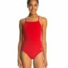 Reliance Solid V-Back One Piece Swimsuit 2 Reliance Solid V-Back One Piece Swimsuit -TYR Sales 5669963530408 red 1a