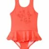 Seafolly Girls' Go Go Girl Flutter Bye Peplum One Piece (6mos-7yrs) -TYR Sales 5671545700520 orangecrush 1a