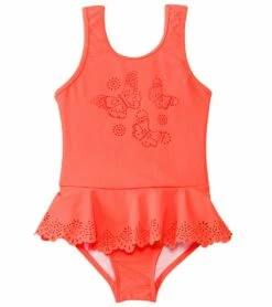 Seafolly Girls' Go Go Girl Flutter Bye Peplum One Piece (6mos-7yrs)