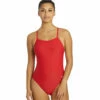 Xtra Life Lycra Solid Female V-2 Back One Piece Swimsuit -TYR Sales 5671668678824 red 1a