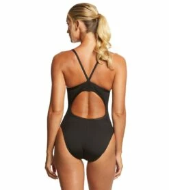 Speedo Women's Solid Endurance + Flyback Training One Piece Swimsuit -TYR Sales 5671898939560 blackblack 3a