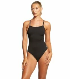Speedo Women's Solid Endurance + Flyback Training One Piece Swimsuit -TYR Sales 5671898939560 blackblack 4a