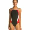 Women's Chloroban Color Block DBX Back One Piece Swimsuit 2 Women's Chloroban Color Block DBX Back One Piece Swimsuit -TYR Sales 5671976730792 blackredwhite 1a