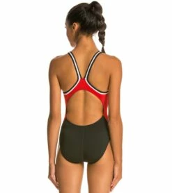 Women's Chloroban Color Block DBX Back One Piece Swimsuit 7 Women's Chloroban Color Block DBX Back One Piece Swimsuit -TYR Sales 5671976730792 blackredwhite 3a