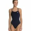 Women's Solid Butterfly Back One Piece Swimsuit