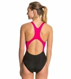 Ocean Racing By Color Block Performance Back One Piece Swimsuit -TYR Sales 5672572387496 blackmagenta 3a