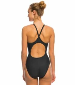 Women's TYReco Solid Diamondfit One Piece Swimsuit 7 Women's TYReco Solid Diamondfit One Piece Swimsuit -TYR Sales 5672700838056 black 3a