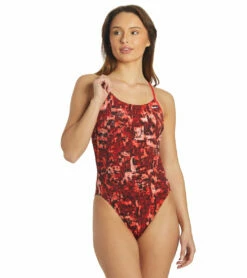 Nike Women's HydraStrong Fire Cut Out One Piece Swimsuit