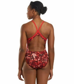 Nike Women's HydraStrong Fire Racerback One Piece Swimsuit -TYR Sales 5677669187752 universityred 3a