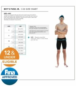 FINIS Boys' Fuse Jr. Jammer Tech Suit Swimsuit -TYR Sales 6030133231784 black 3a