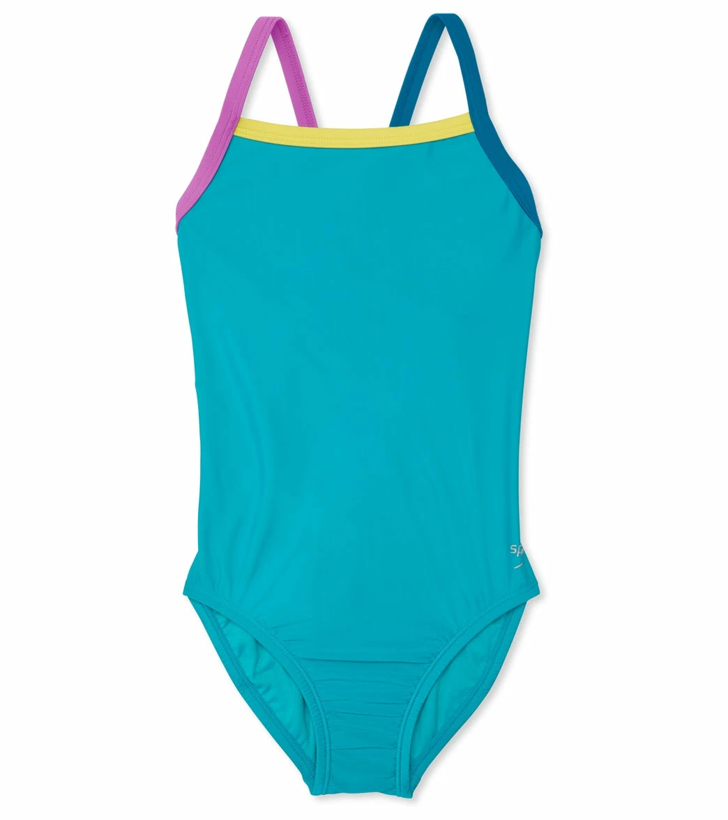 Speedo Girls' Solid Propel Back One Piece Swimsuit (Big Kid) 3 Speedo Girls' Solid Propel Back One Piece Swimsuit (Big Kid)