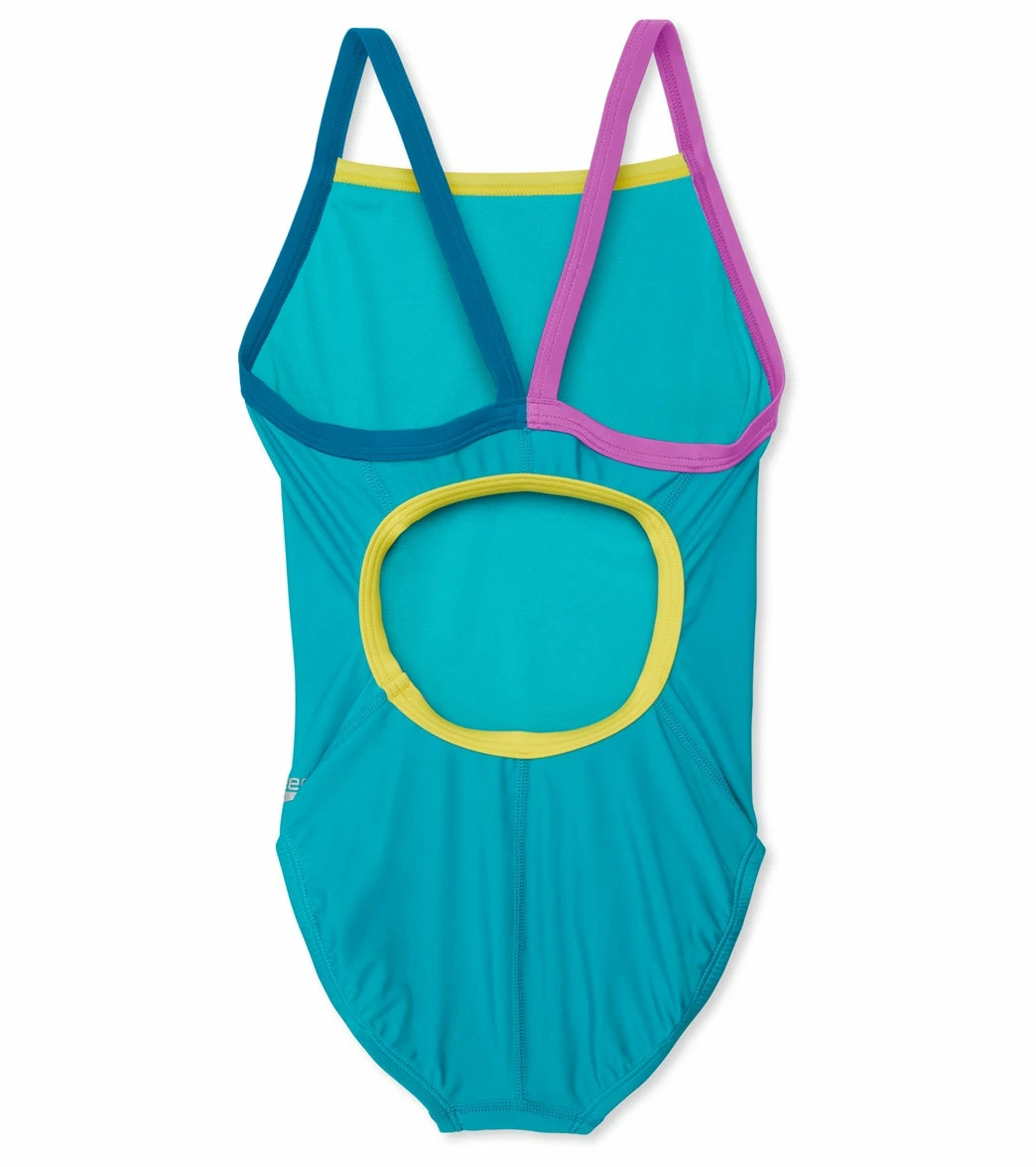 Speedo Girls' Solid Propel Back One Piece Swimsuit (Big Kid) 4 Speedo Girls' Solid Propel Back One Piece Swimsuit (Big Kid) - Image 2