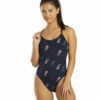 Women's Cascading TYR Print Cutoutfit One Piece Swimsuit 2 Women's Cascading TYR Print Cutoutfit One Piece Swimsuit -TYR Sales 6663769489576 redwhiteblue 1a