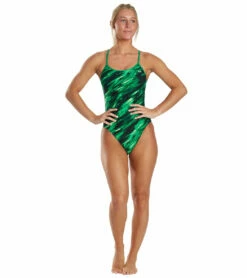 TYR Women's Vitric Trinityfit One Piece Swimsuit -TYR Sales 6663779877032 green 4a