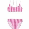 Girls' Fiesta Stripe Shirred Crop Two Piece Bikini (Big Kid)