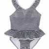 Girls' Nautical Stripe One Piece Skirt Swimsuit (Baby, Toddler)