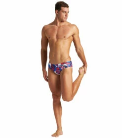 Arena Men's Tropicals Brief Swimsuit -TYR Sales 6813962731688 navyredmulti 3a