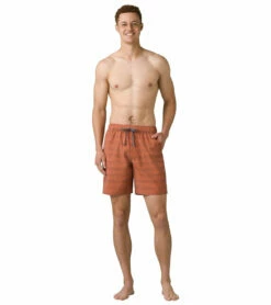 Prana Metric E-Waist 19" Swim Trunks -TYR Sales 6876305653928 redclaystripe 3a