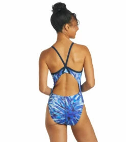 HydroLast Spacey Thin Strap One Piece Swimsuit -TYR Sales 6940349038760 blue 3a