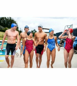 New Waves Thin Strap One Piece Swimsuit -TYR Sales 6940425519272 redwhiteblue 7a