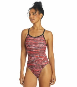 Drift Thin Strap One Piece Swimsuit -TYR Sales 6942387339432 red 4a