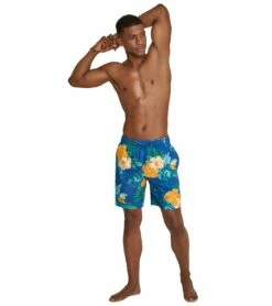 Speedo Men's 18" Printed Swim Trunks -TYR Sales 7008198885544 palaceblue 4a