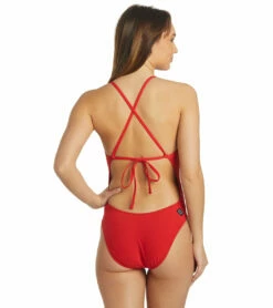 Women's Jackson 4 Solid One Piece Swimsuit 9 Women's Jackson 4 Solid One Piece Swimsuit -TYR Sales 7012295344296 red 3a