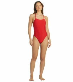 Women's Jackson 4 Solid One Piece Swimsuit 10 Women's Jackson 4 Solid One Piece Swimsuit -TYR Sales 7012295344296 red 4a