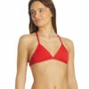 Women's Triangle Solid Bikini Top 2 Women's Triangle Solid Bikini Top -TYR Sales 7012302323880 red 1a