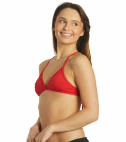 Women's Triangle Solid Bikini Top 11 Women's Triangle Solid Bikini Top -TYR Sales 7012302323880 red 5a