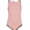 Girls' Atmospheric Stripe High Neck Once Piece Bikini Set (Big Kid) -TYR Sales 7070852907176 pnk 1a