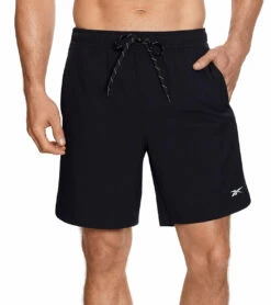 Reebok Men's Solid Black 8" Swim Short