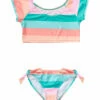 Girls' Sunset Stripe Crop SS Rash Top Set (Toddler, Little Kid, Big Kid) -TYR Sales 7217018339496 multi 1a